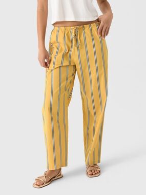 DONNI. Yellow Vertical-Stripe Wide Leg Pants